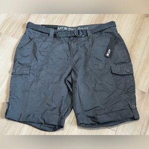 NWT Kohl's Women's Dark Gray Cargo Bermuda Shorts Sz 12